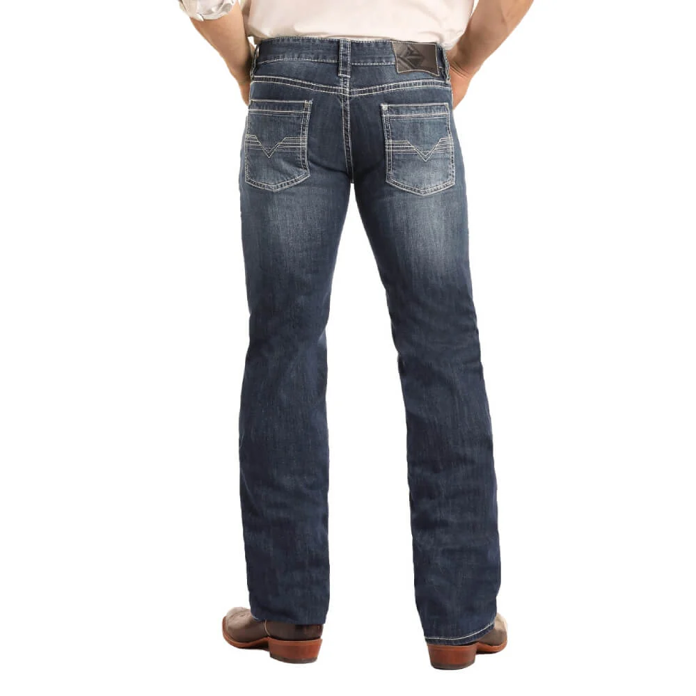 Rock & Roll Mens Regular Fit Stretch Straight Bootcut Jeans - M1P3473-41 - Image 2