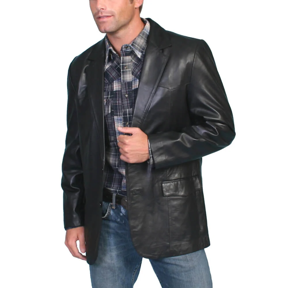 Scully Mens Black Leather Blazer - 501-11