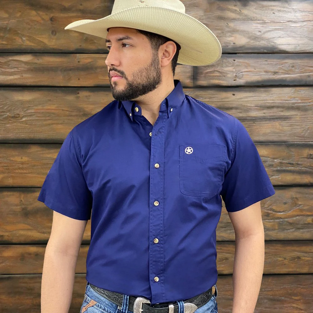 Starr Mens Solid Western Button Down Short Sleeve Shirt (Many Styles) - SWSLBSS - Image 2