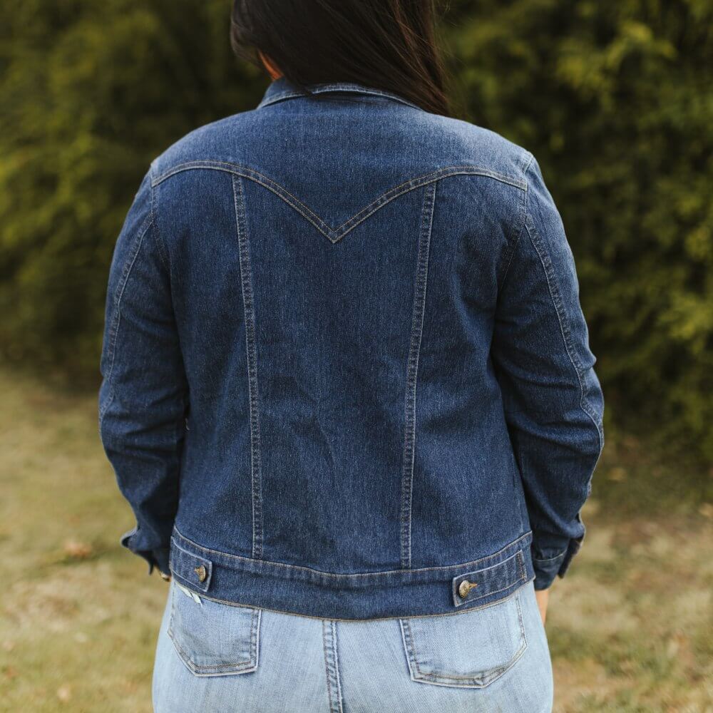 Sugar & Lace Classic Denim Western Jacket Dark Wash - SLJO363-DW - Image 2