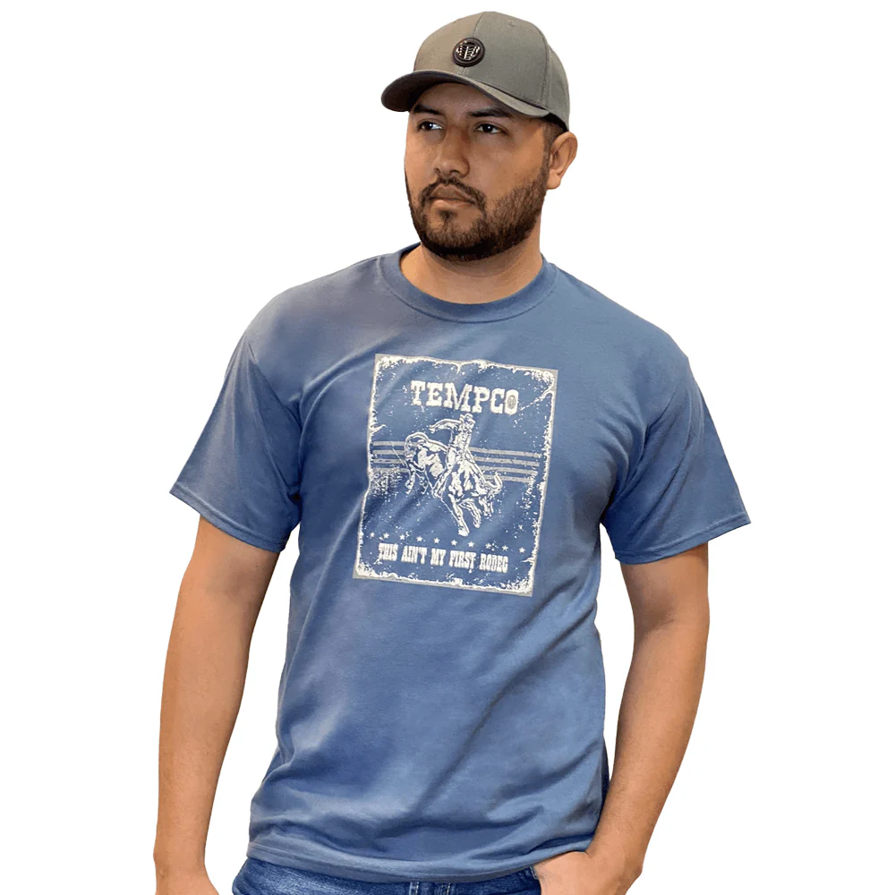Tempco Mens Blue Rodeo T-Shirt Blue - BLUERODEO - Image 2