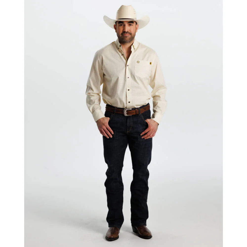 Tempco Mens El Vikingo Button Down Long Sleeve Shirt Light Yellow - TMVKBTLS-416 - Image 4