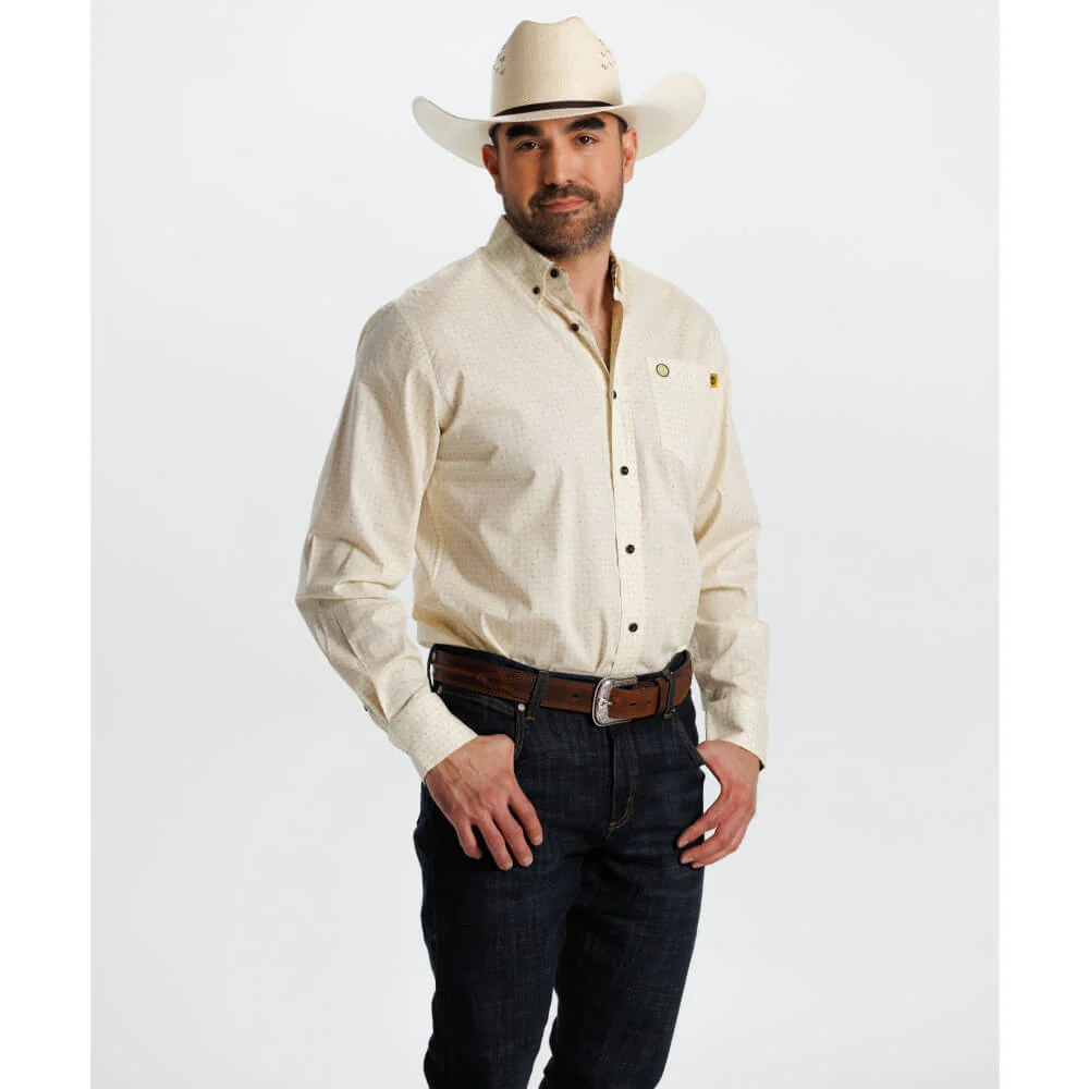 Tempco Mens El Vikingo Button Down Long Sleeve Shirt Light Yellow - TMVKBTLS-416 - Image 5