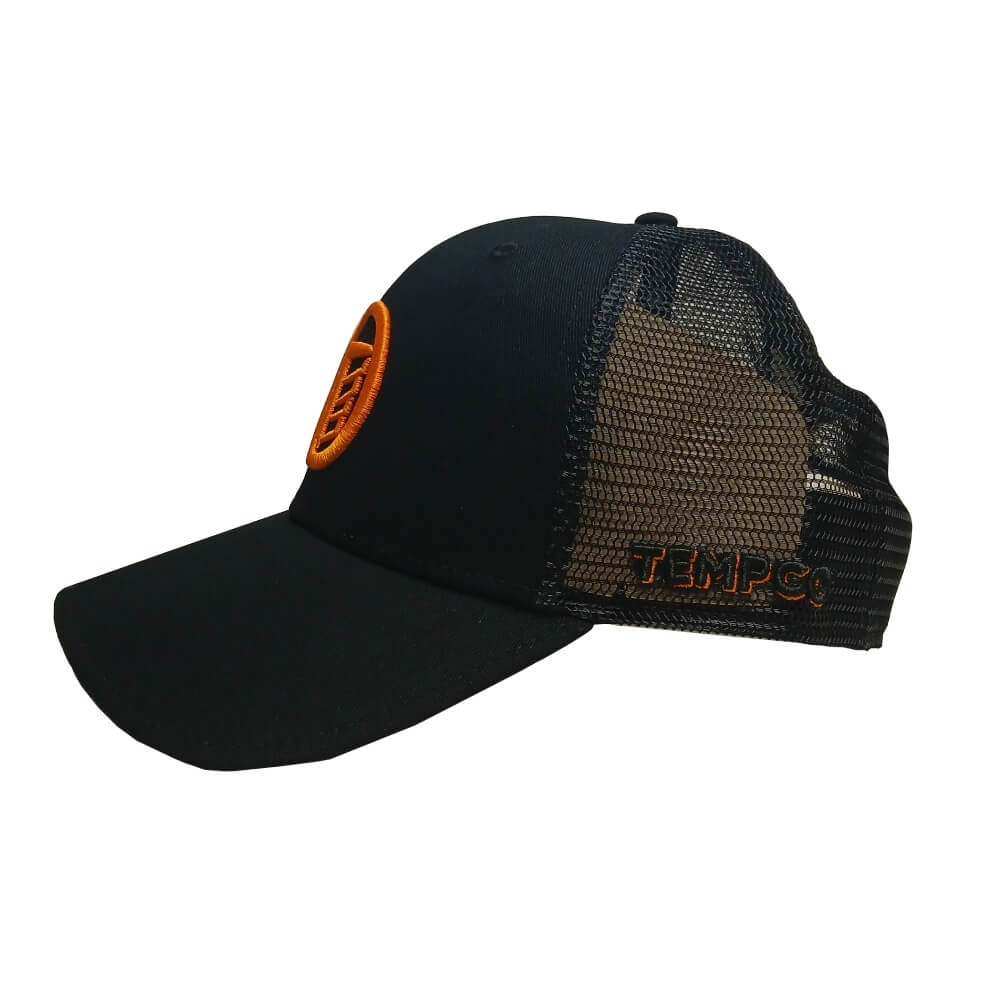 Tempco Mens Embroidered Snapback Cap Black - TCHOA201-BLK - Image 3