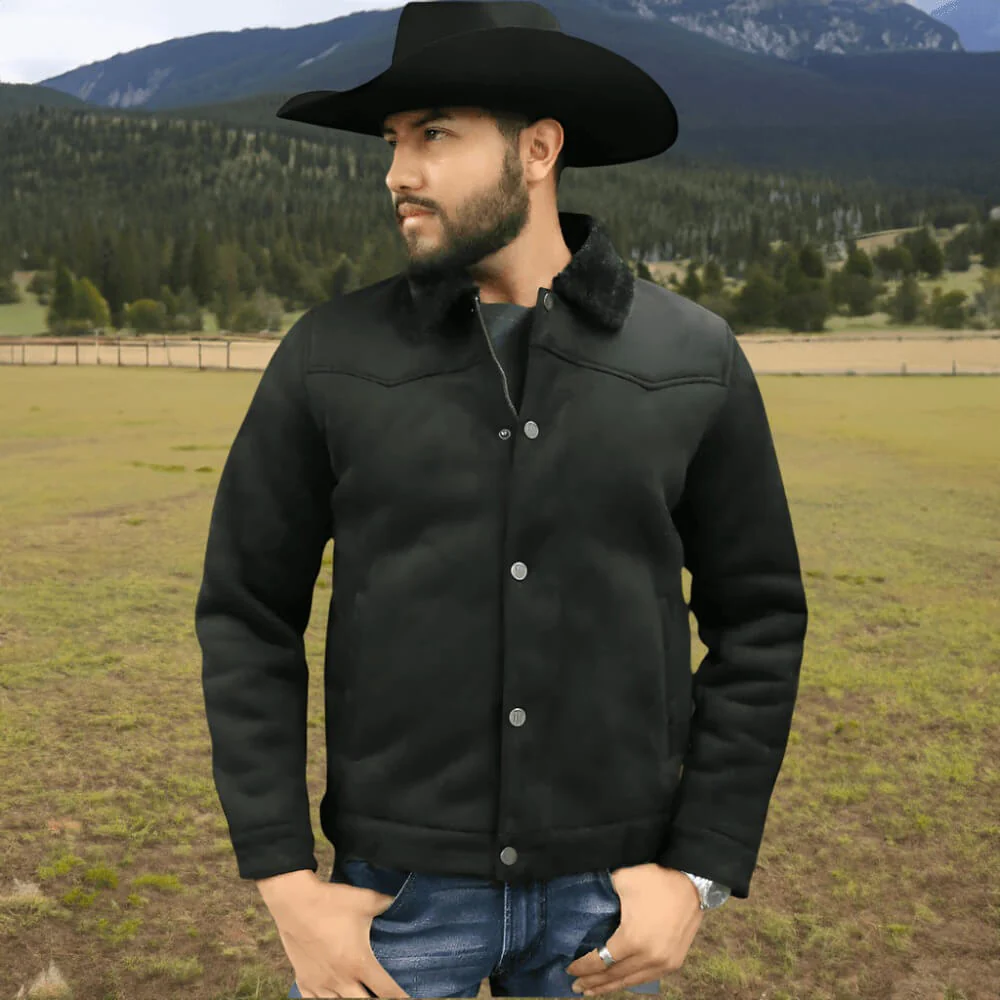 Tempco Mens Marlboro Shearling Suede Trucker Jacket - TM6002 - Image 7