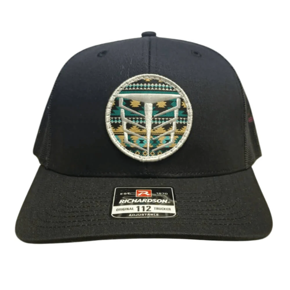 Tempco Mens Mesh Aztec Patch Cap Black - TC0001-BLK - Image 2