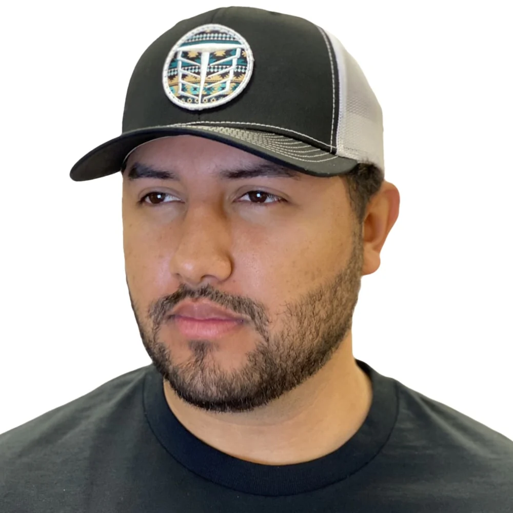 Tempco Mens Mesh Aztec Patch Cap Black/White - TC0001-BLK/WHT - Image 2