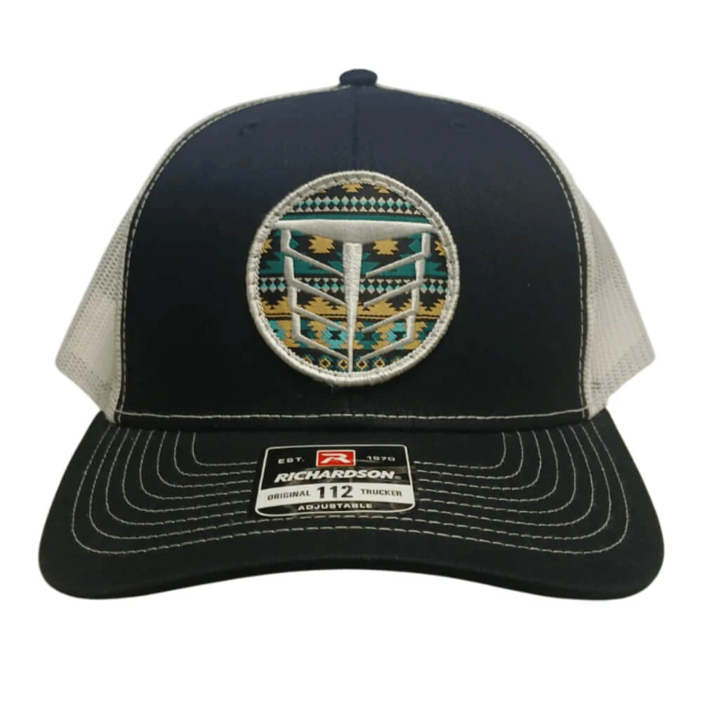 Tempco Mens Mesh Aztec Patch Cap Black/White - TC0001-BLK/WHT - Image 3