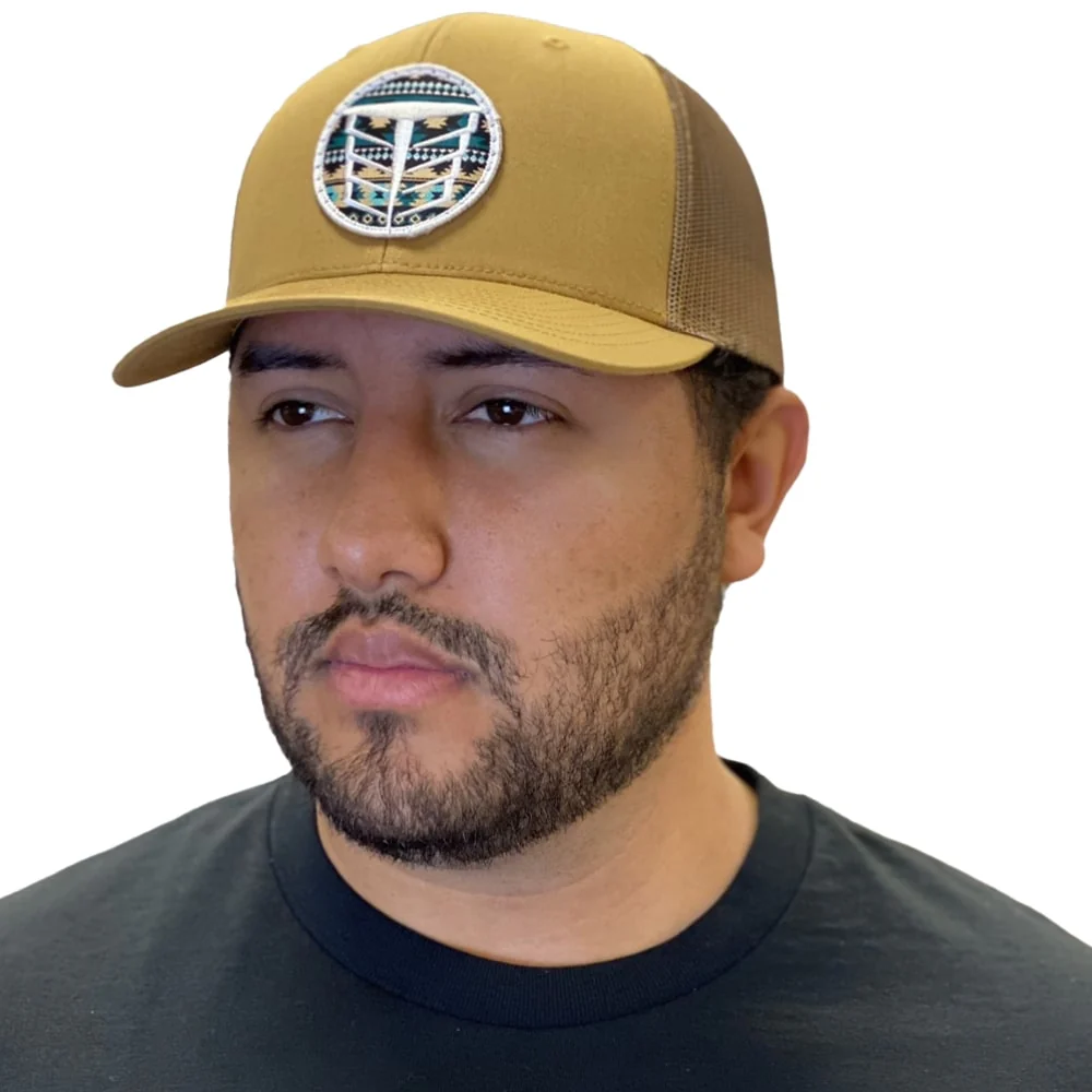 Tempco Mens Mesh Aztec Patch Cap Gold - TC0001-GLD - Image 2