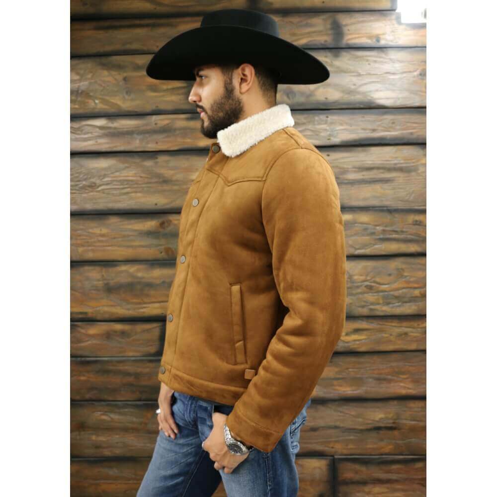 Tempco Mens Sherpa Suede Trucker Jacket - TM6001 - Image 3