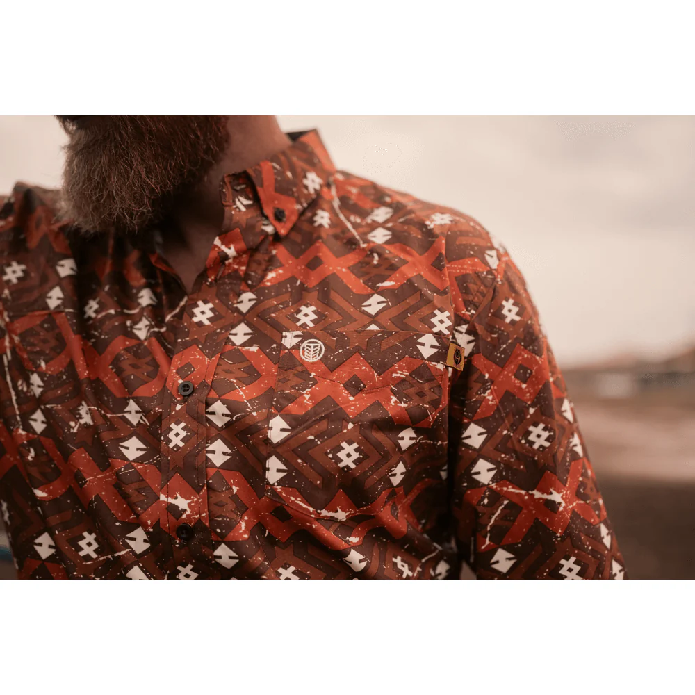 Tempco Mens Vikingo Button Down Long Sleeve Shirt Rust - TMVKBTLS-367 - Image 3