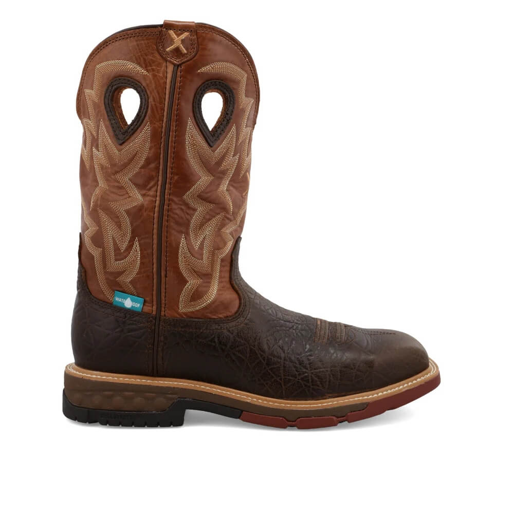 Twisted X Mens Cell-Stretch 12" Western Work Boots Smokey Chocolate - MXBAW02 - Image 4
