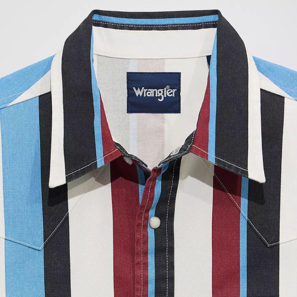 Wrangler Boys Brushpopper Western Snap Shirt Blue Raspberry - 112375804 - Image 3