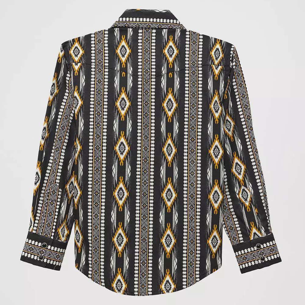 Wrangler Boys Checotah Western Snap Shirt Crow Black - 112374911 - Image 2