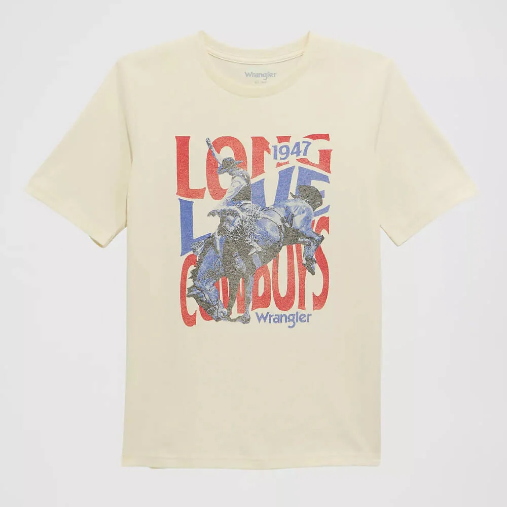 Wrangler Boys Logo Front Graphic T-Shirt White Buck - 112372976