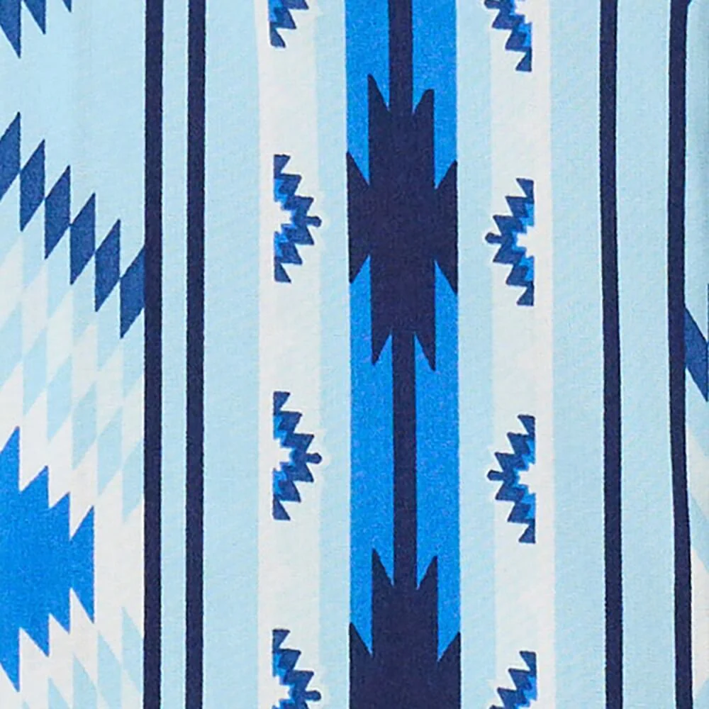 Wrangler Toddler Boys Short Sleeve Aztec Print Shirt Blue - 112378883 - Image 2