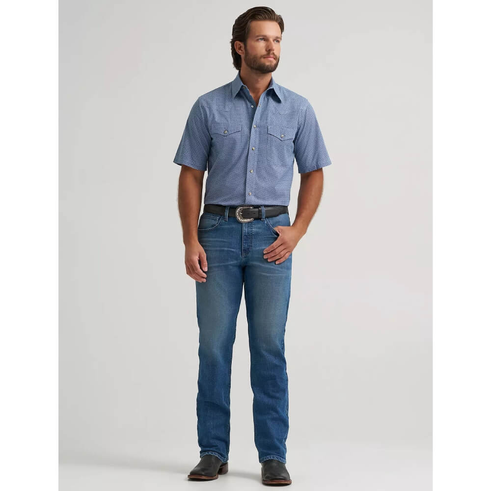 Wrangler Mens 20X® Competition Advanced Comfort Shirt Navy Geo - 112378712 - Image 3