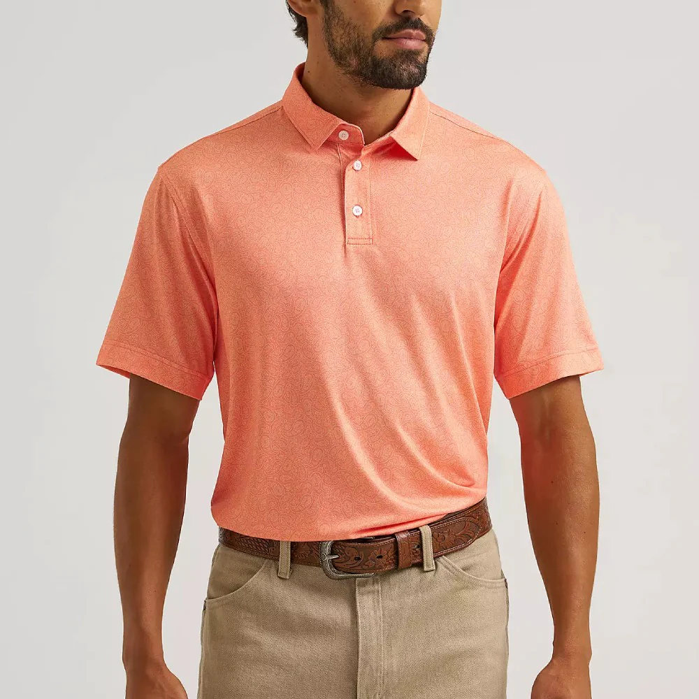 Wrangler Mens All Terrain Gear Performance Polo Shirt Peach Echo - 112375276
