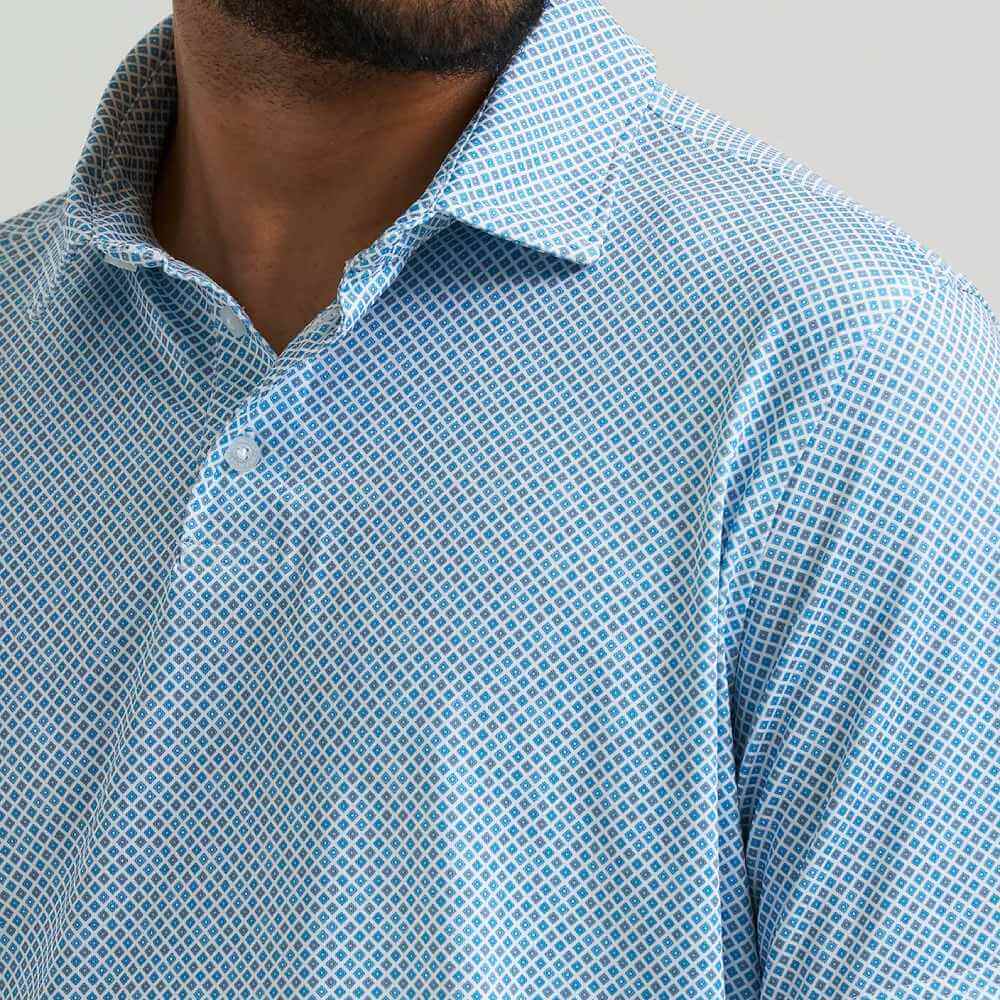 Wrangler Mens All Terrain Gear Performance Polo Shirt Vallarta Blue - 112375277 - Image 4