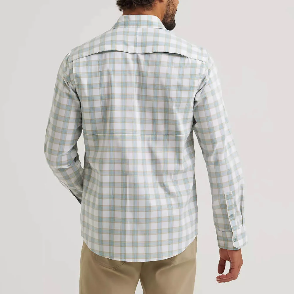 Wrangler Mens All Terrain Gear Shirt White Check - 112375101 - Image 3