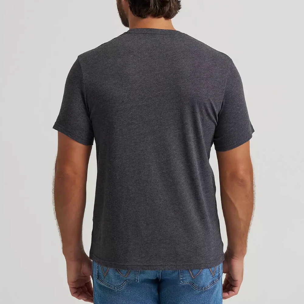 Wrangler Mens Buffalo Scene Graphic T-Shirt Black Beauty Heather - 112372865 - Image 2