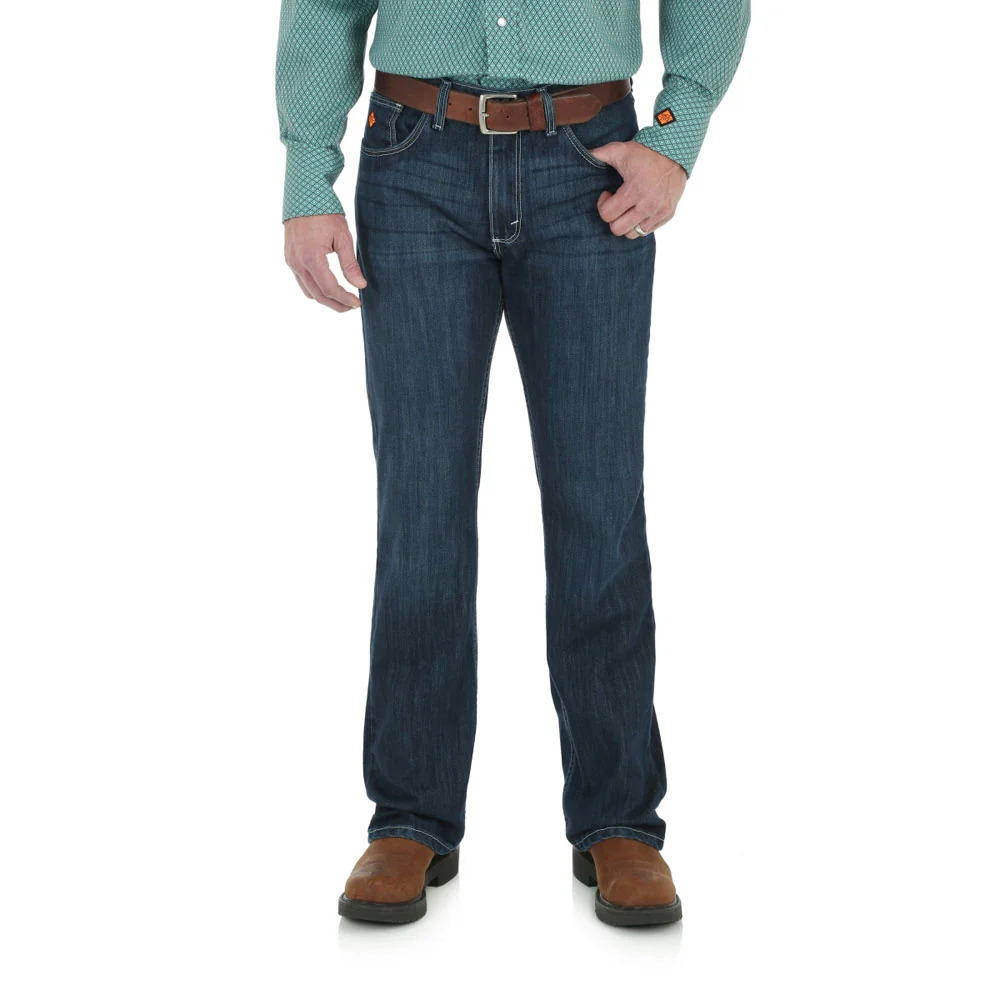 Wrangler Mens FR 20X Vintage Bootcut Straight Fit Work Jeans - FR42MWR