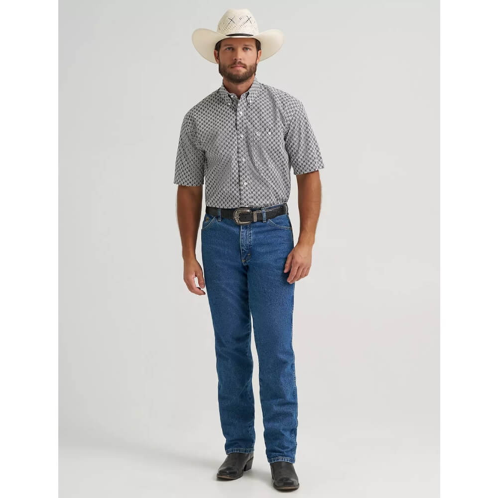 Wrangler Mens George Strait™ One Pocket Shirt Grey Medallions - 112379058 - Image 3