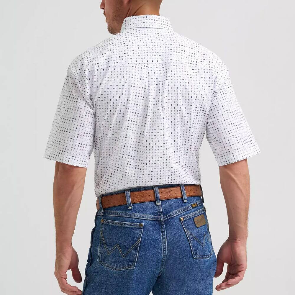 Wrangler Mens George Strait Shirt Baby Blue Dots - 112374607 - Image 2