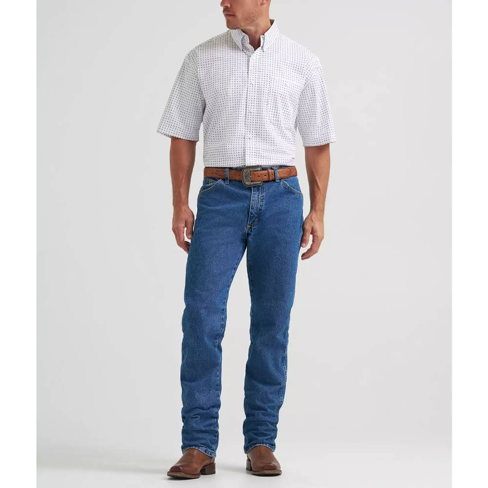 Wrangler Mens George Strait Shirt Baby Blue Dots - 112374607 - Image 3