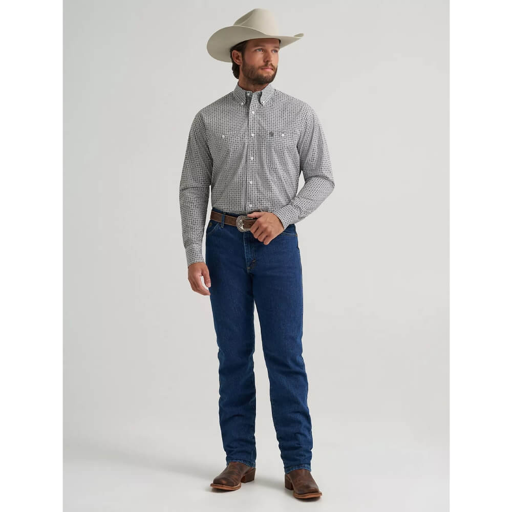 Wrangler Mens George Strait™ Two Pocket Shirt Grey Board - 112379024 - Image 3