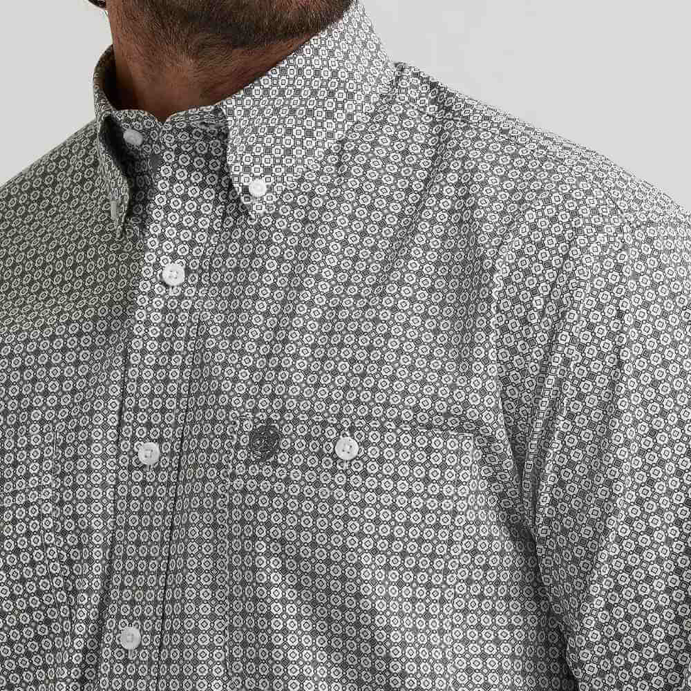 Wrangler Mens George Strait™ Two Pocket Shirt Grey Board - 112379024 - Image 4