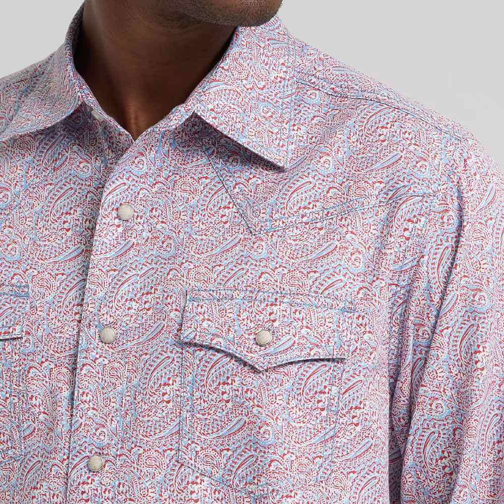 Wrangler Mens Retro® Premium Western Snap Printed Shirt Americana Paisley - 112378796 - Image 3