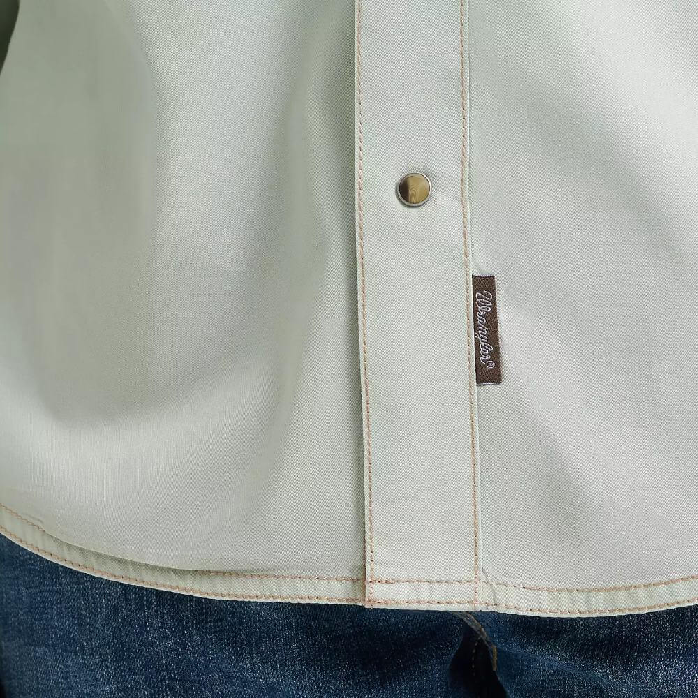 Wrangler Mens Retro® Premium Western Snap Solid Shirt Mint - 112378802 - Image 5