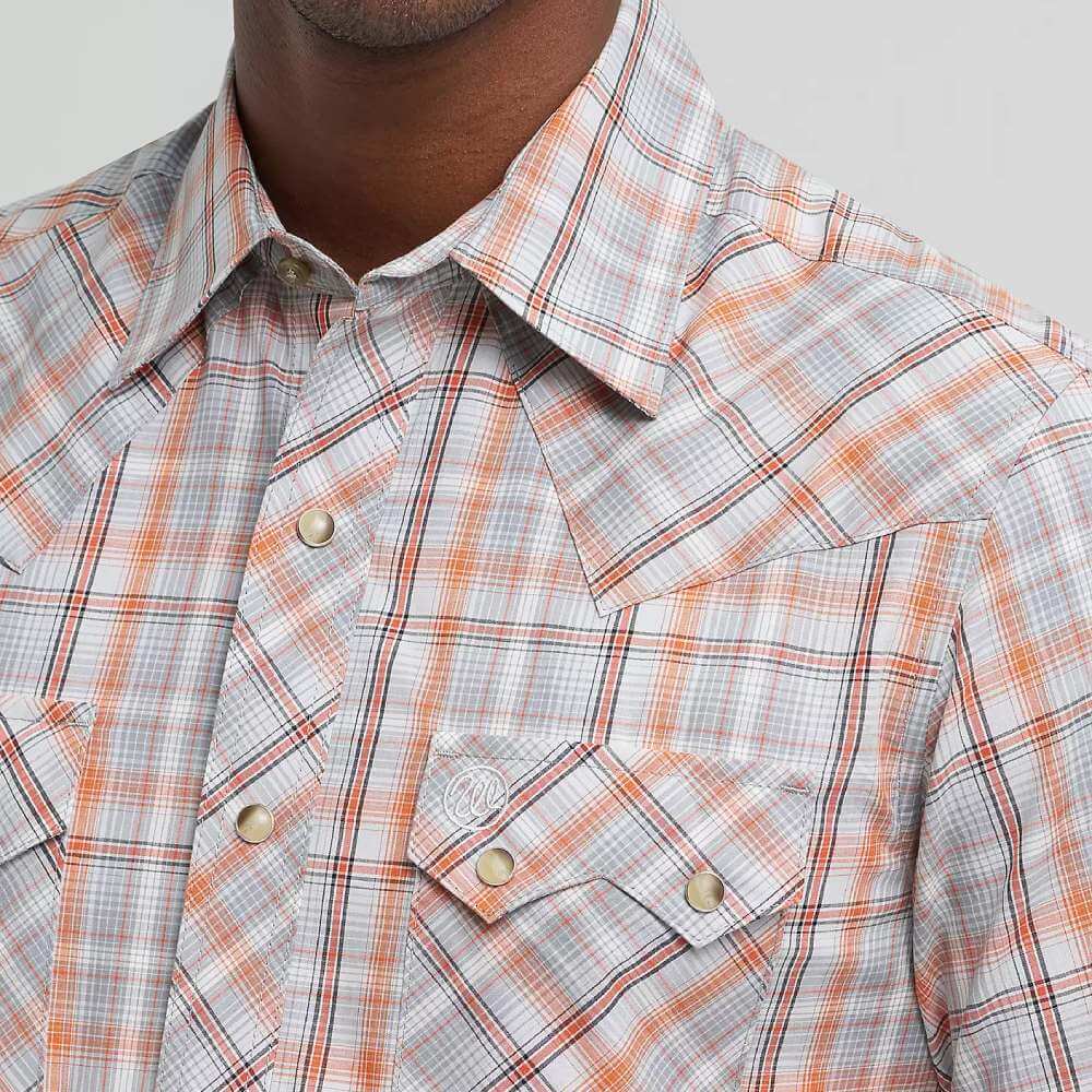 Wrangler Mens Retro® Sawtooth Pocket Western Shirt Gray Lights - 112378935 - Image 4