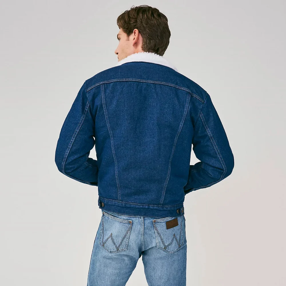 Wrangler Mens Sherpa Lined Denim Jacket - 74255PW - Image 3