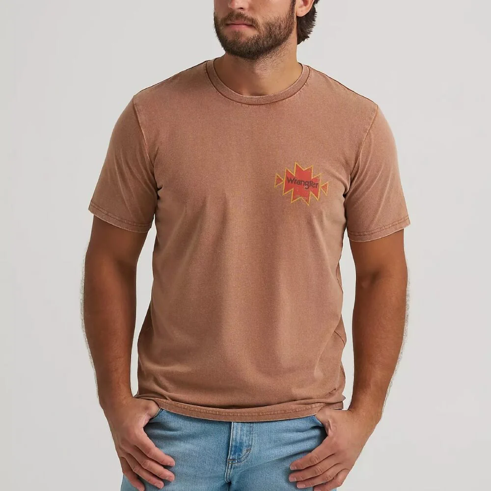 Wrangler Mens Southwestern Bronco T-Shirt Rawhide - 112372850