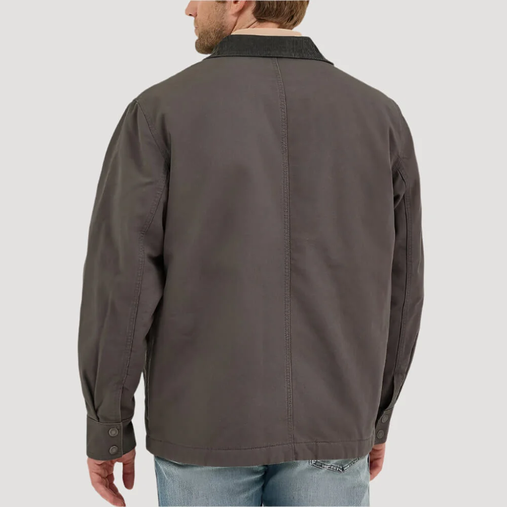 Wrangler Mens Western Lined Zip Front Barn Coat Raven - 112367620 - Image 2