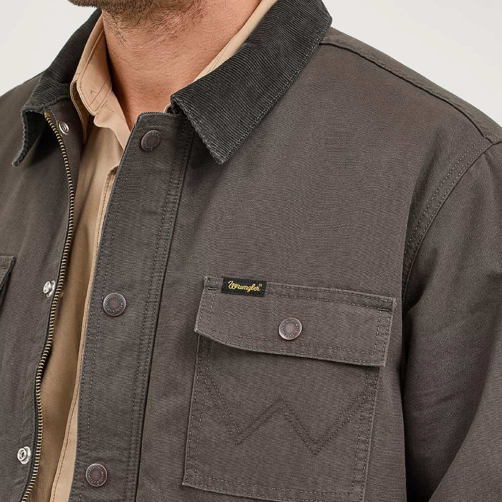 Wrangler Mens Western Lined Zip Front Barn Coat Raven - 112367620 - Image 4