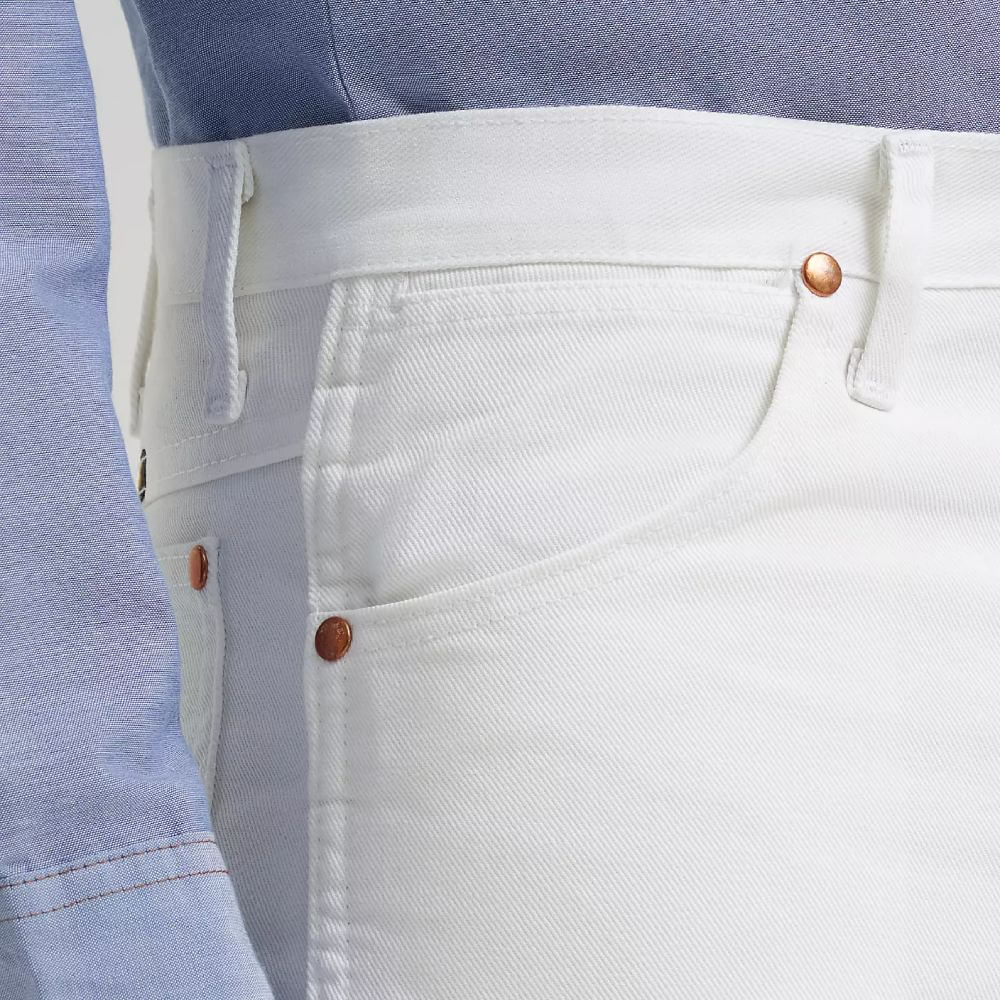 Wrangler Mens White Cowboy Cut Jeans White - 0936WHI - Image 4
