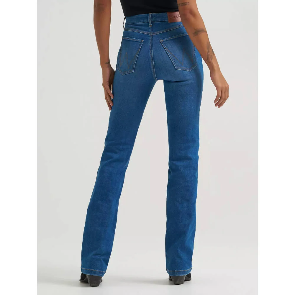 Wrangler Womens Bespoke High Rise Bootcut Jeans Pearl - 112374971 - Image 2