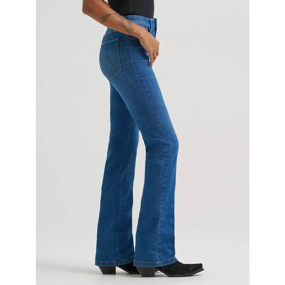Wrangler Womens Bespoke High Rise Bootcut Jeans Pearl - 112374971 - Image 3