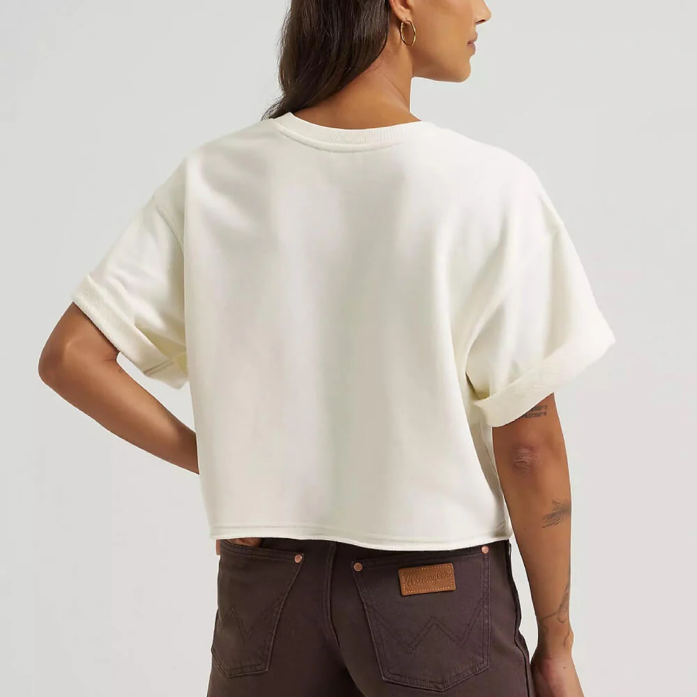 Wrangler Womens Crew Sweatshirt T-Shirt Cream - 112379514 - Image 2