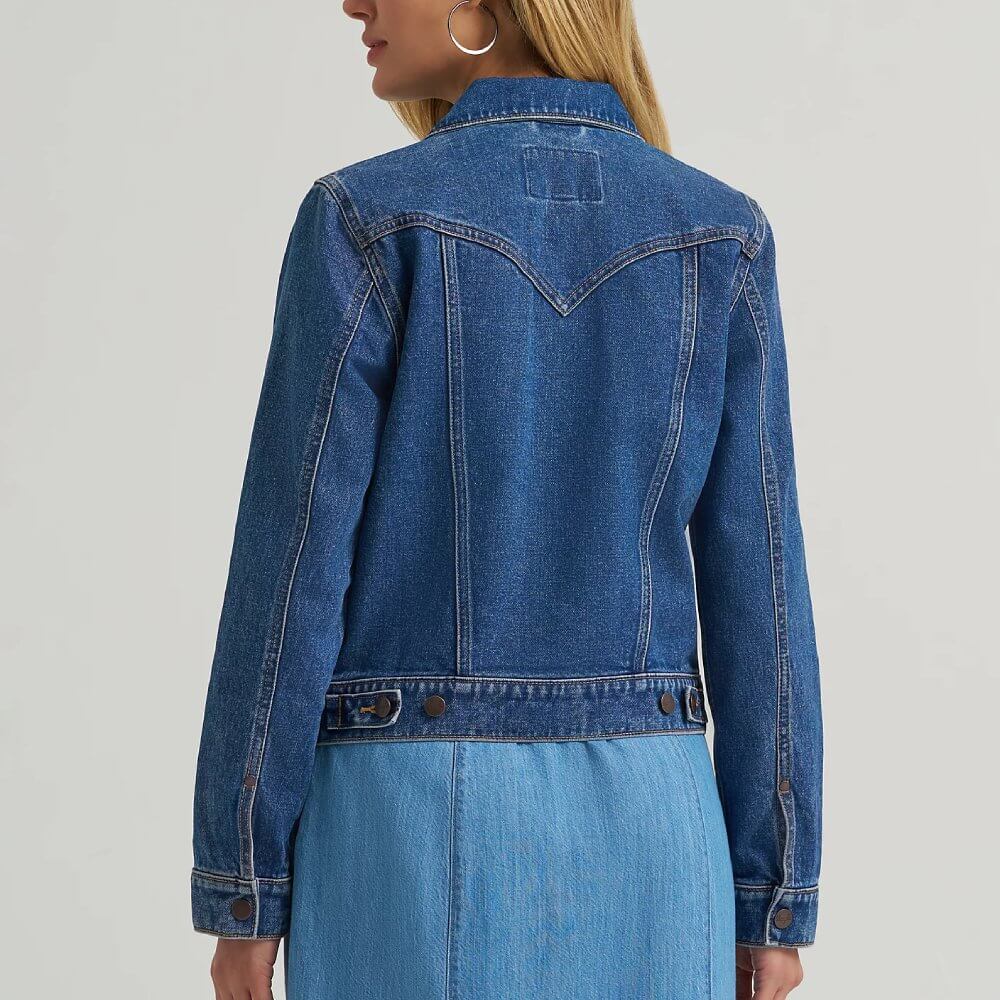 Wrangler Womens Western Unlined Denim Jacket Dark Denim - 112373766 - Image 2
