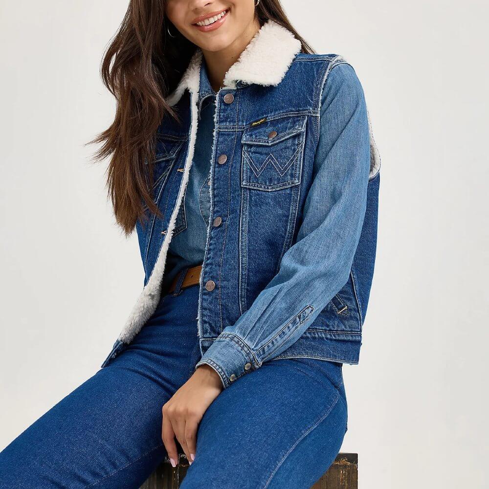 Wrangler Womens Denim Vest Mid - 112368298 - Image 2