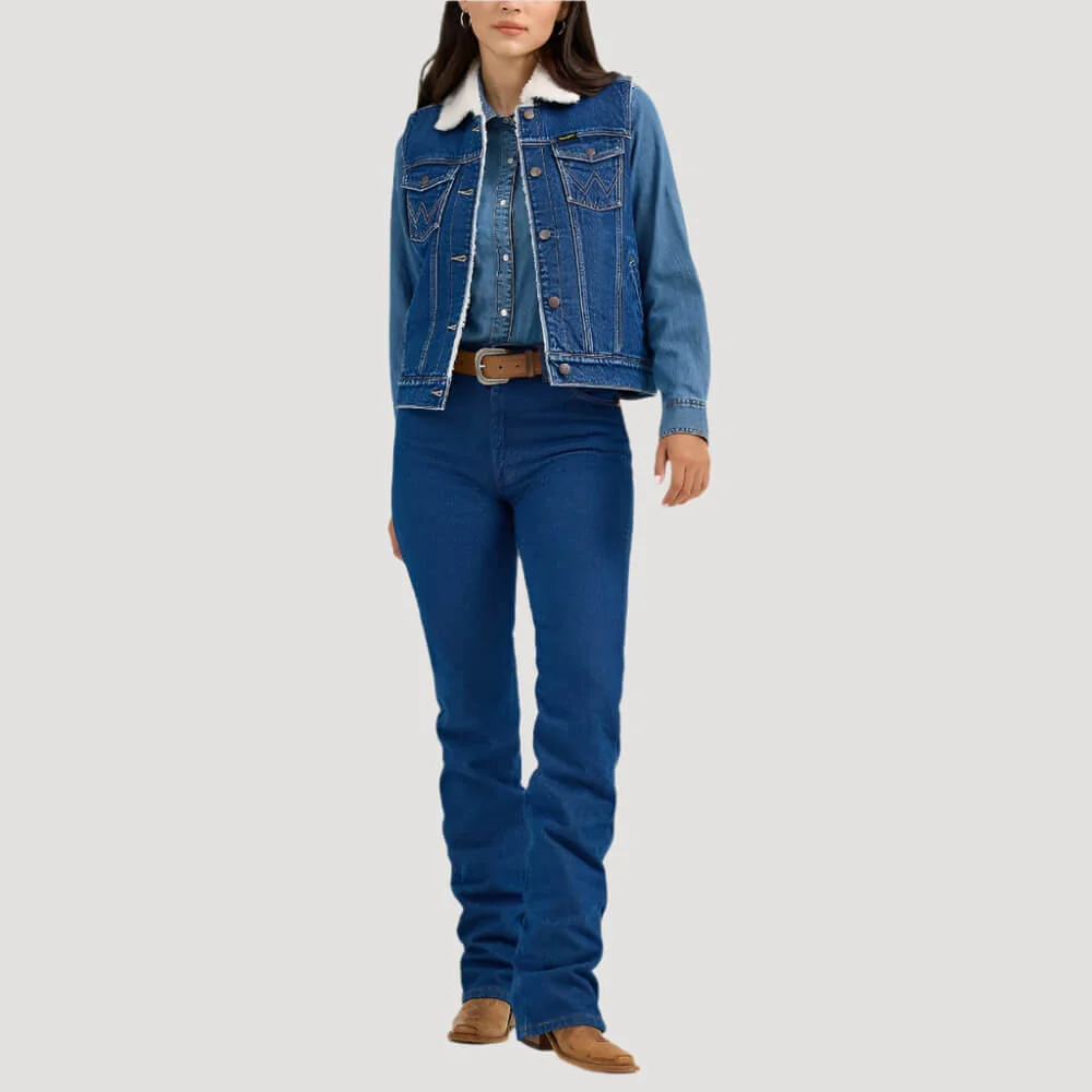 Wrangler Womens Denim Vest Mid - 112368298 - Image 4