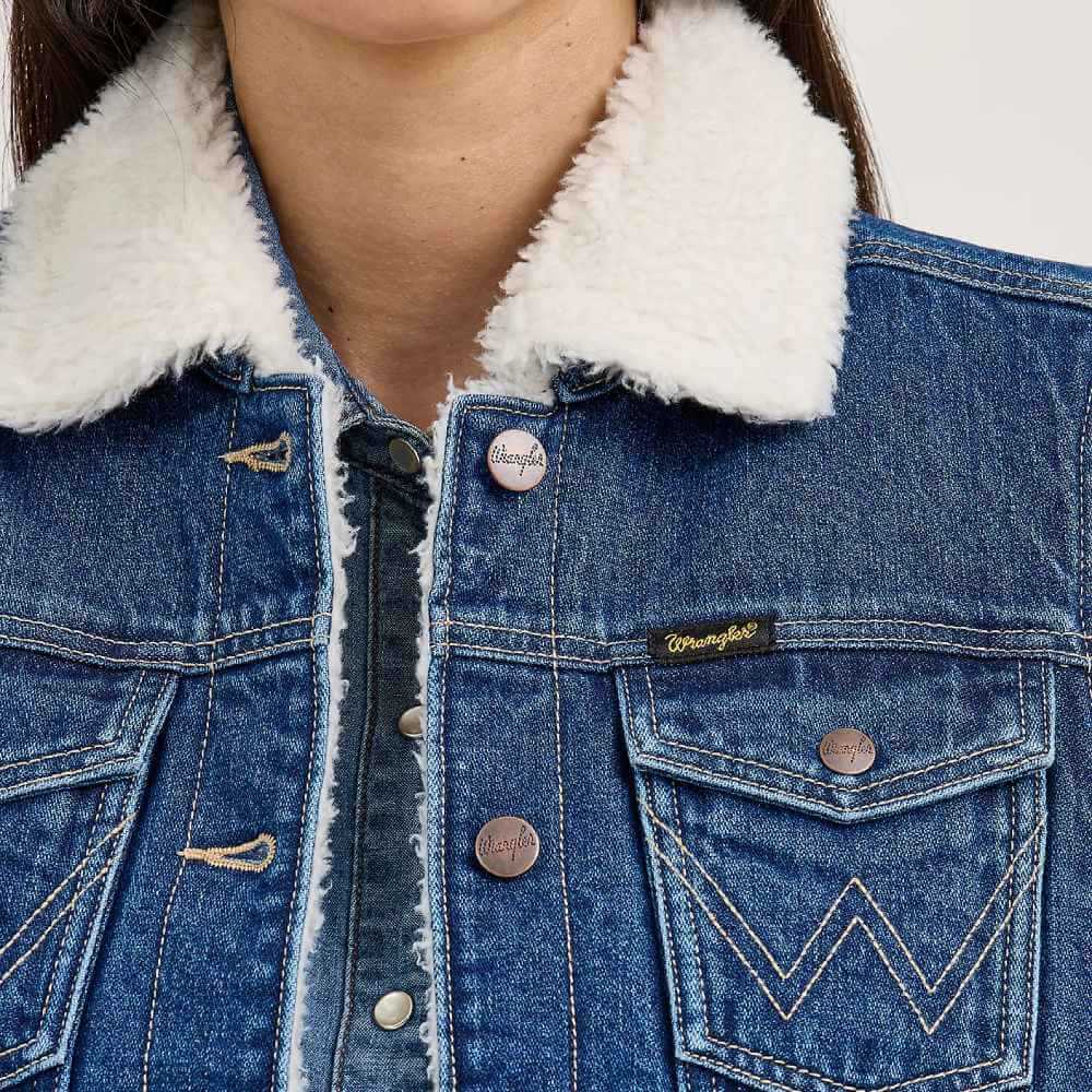 Wrangler Womens Denim Vest Mid - 112368298 - Image 5