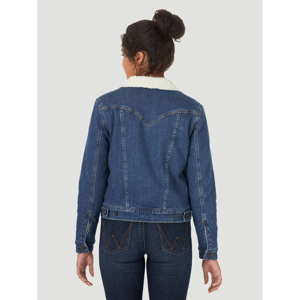 Wrangler Womens Retro Sherpa Denim Jacket - LWJ320D - Image 4