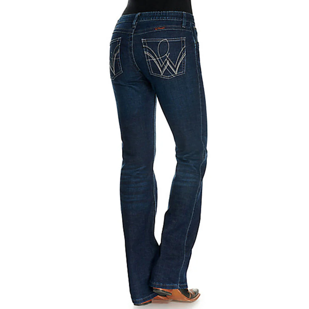 Wrangler Womens Q-Baby Mid-Rise Bootcut Ultimate Riding Jeans Boot Scooting - WRQ20ST - Image 2