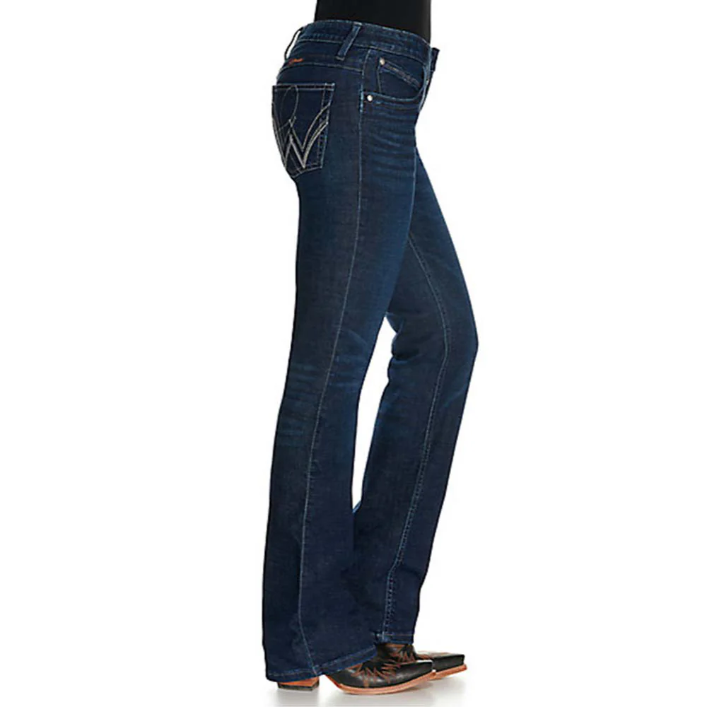 Wrangler Womens Q-Baby Mid-Rise Bootcut Ultimate Riding Jeans Boot Scooting - WRQ20ST - Image 3