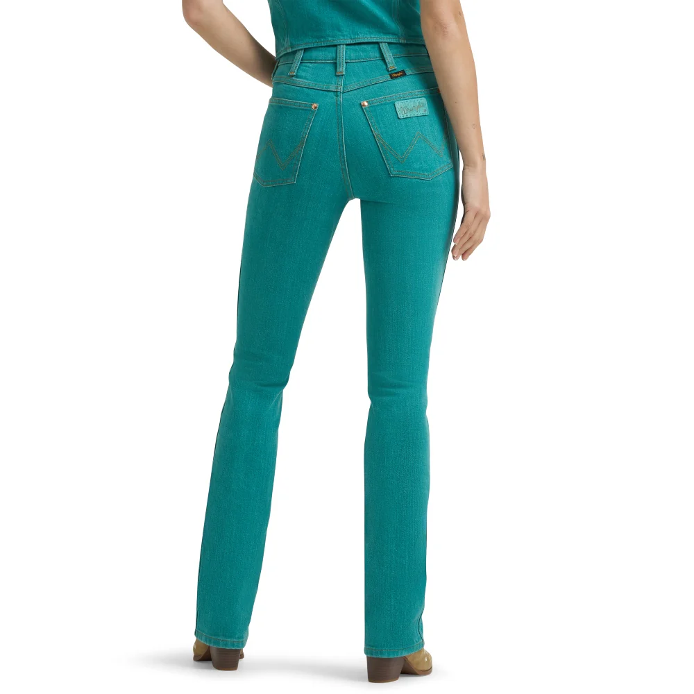 Wrangler x Lainey Wilson Womens Boot Hugger Jeans Turquoise - 112375605 - Image 2